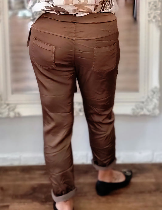 Jogpants Satin " Braun"