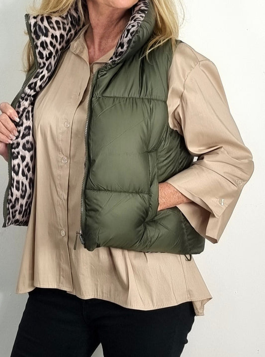 2 in 1 Design, Wende Steppweste " Olivgrün"