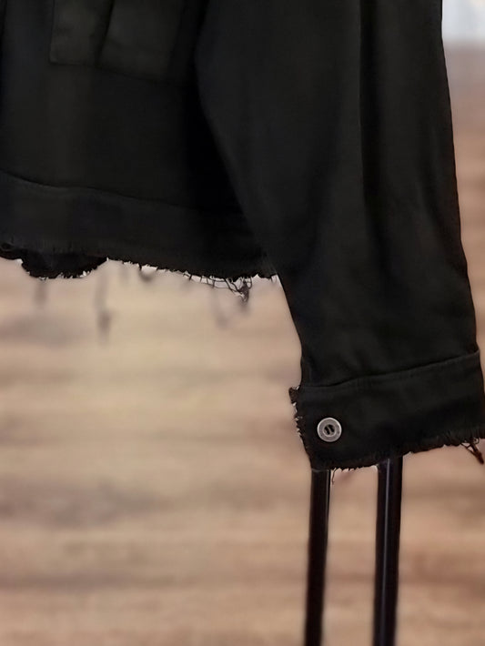 Oversize Hemdjacke – Schwarz