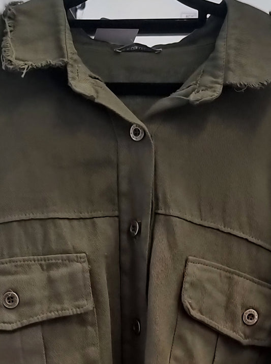 Oversize Hemdjacke – OLIV