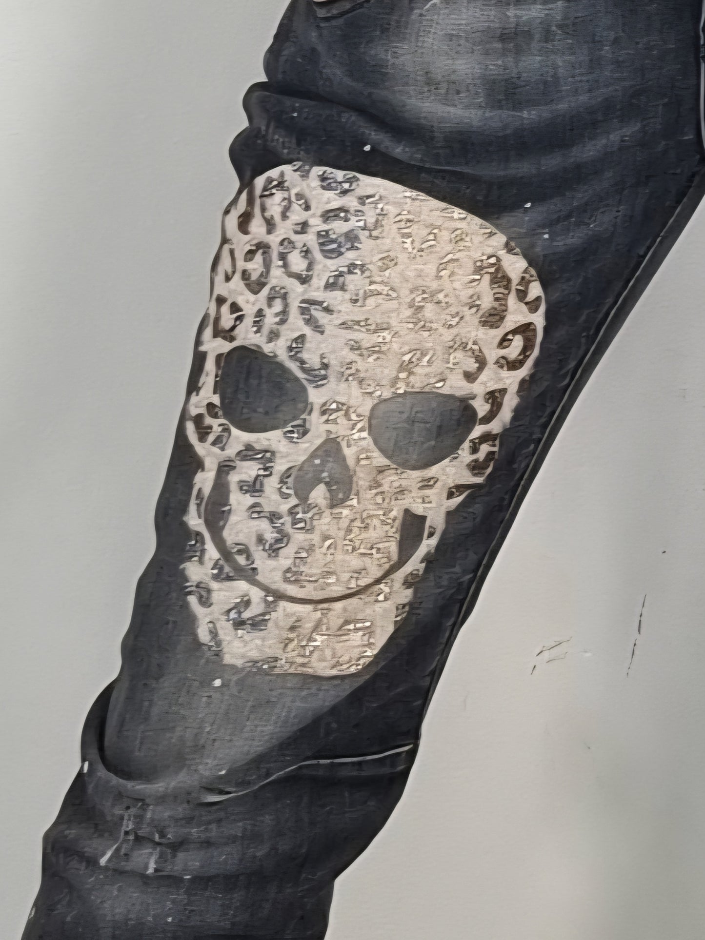 Totenkopf Denim Jogger-Dark Grey