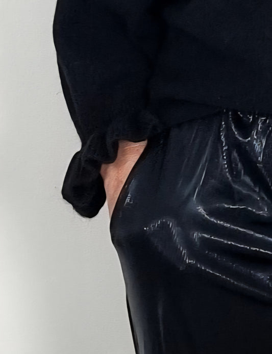 Feinstrick-Pulli mit Volant Ärmeln Braun