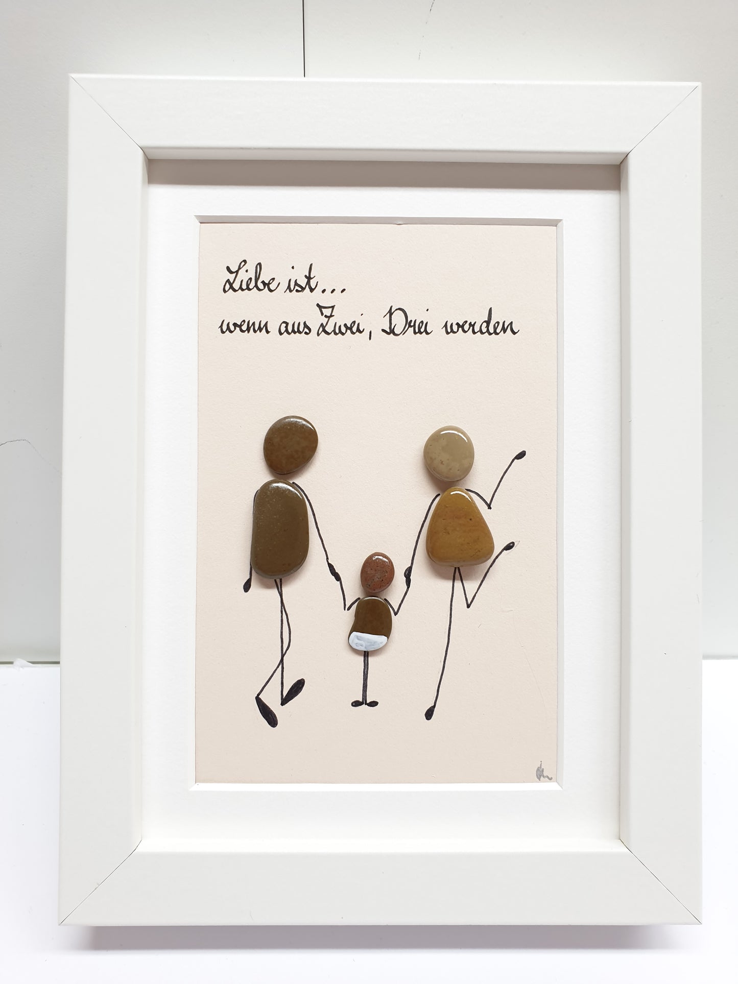 Steinbild " Liebe ist... wenn aus Zwei, Drei werden