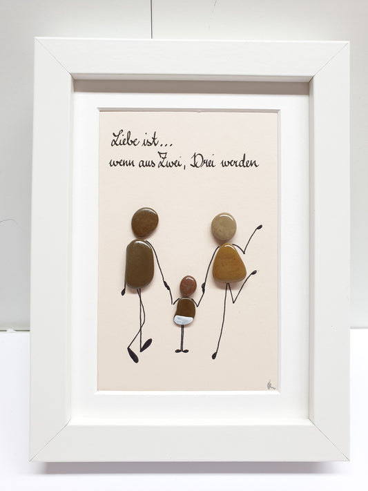 Steinbild " Liebe ist... wenn aus Zwei, Drei werden