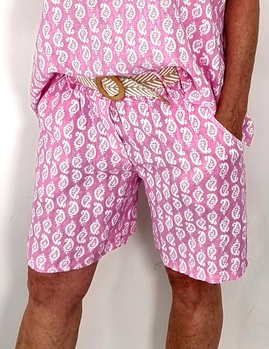 Leinen-Shorts Pink