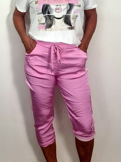 Sommerliche Caprihose in Pink