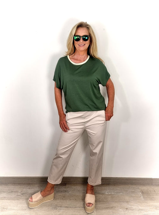 🌿 Damen T-Shirt in 3 Farben mit Glimmer-Detail🌿