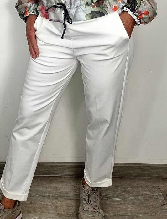 Cozy Hose Beige und Wollweiß