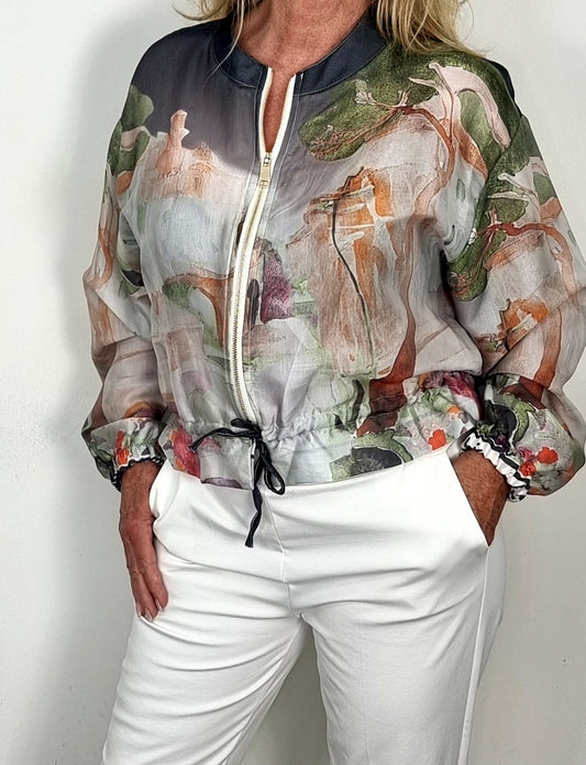 ✨ Leichter Übergangs-Blouson mit Kunstprint ✨