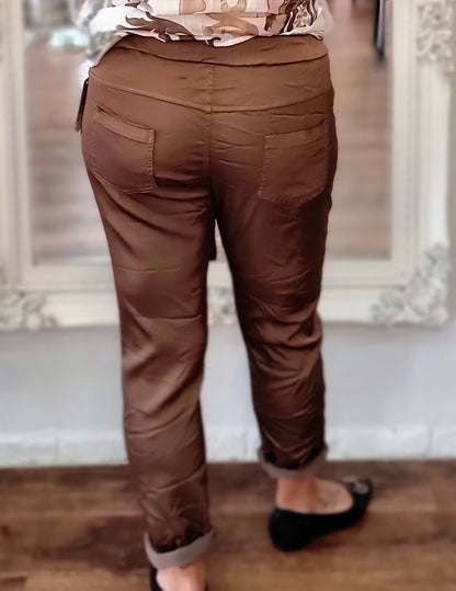 Jogpants Satin " Braun"