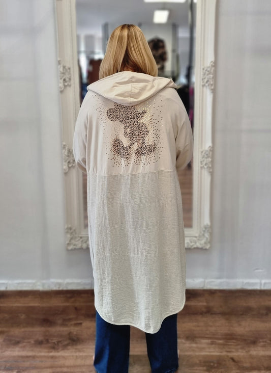 🌟Lässige Long-Jacke mit funkelnde Animal-Print🌟