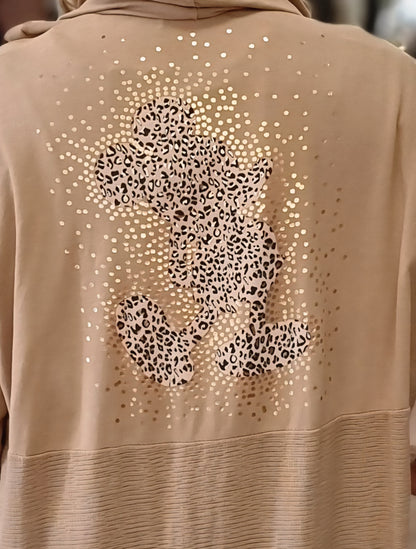 🌟Lässige Long Jacke mit funkelnde Animal Print🌟