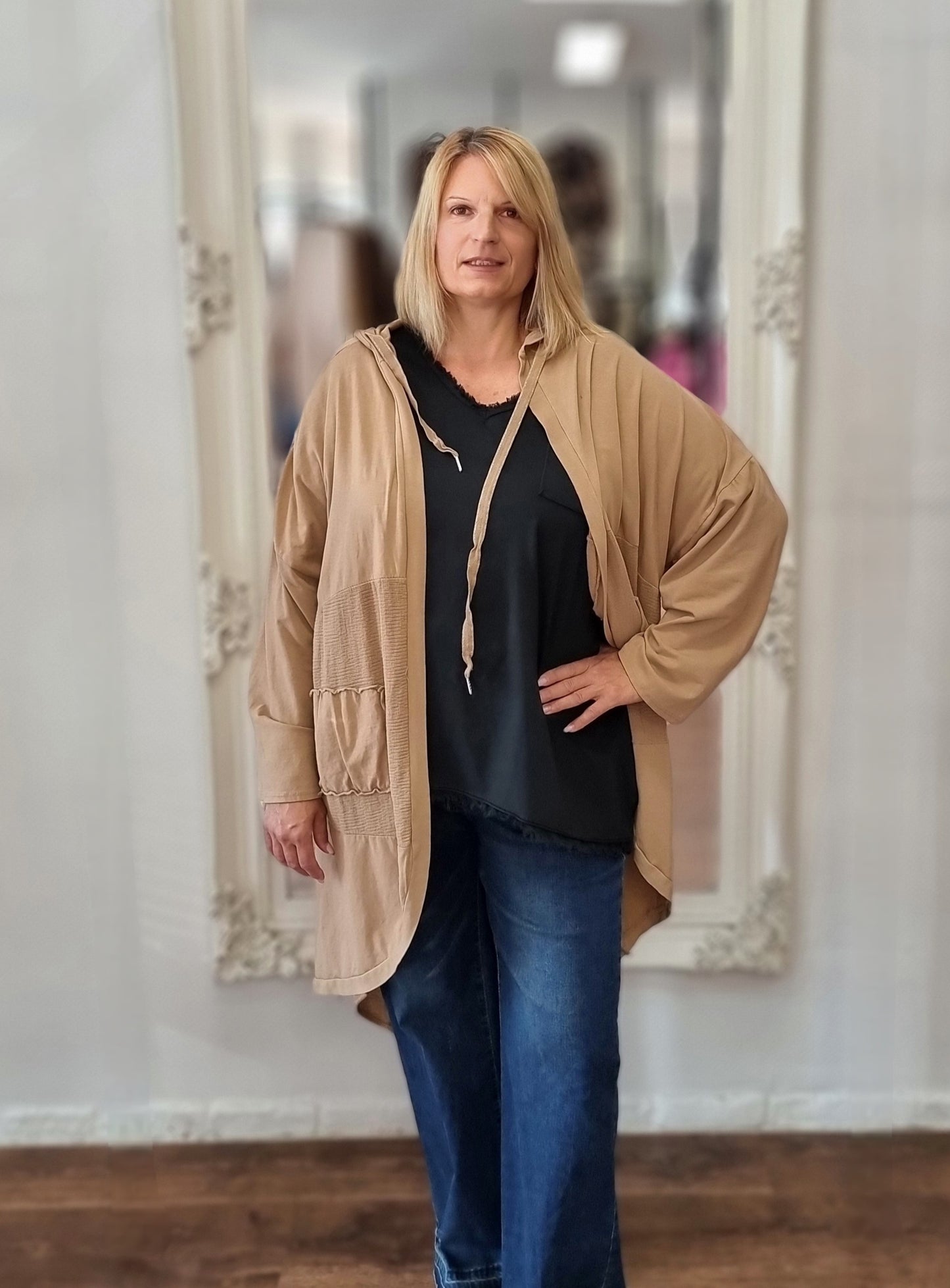 🌟Lässige Long Jacke mit funkelnde Animal Print🌟
