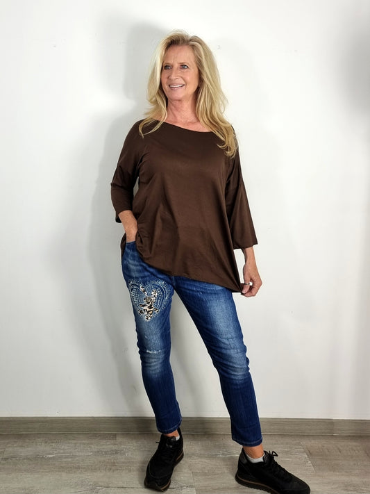 Oversize-Shirt in Schokobraun