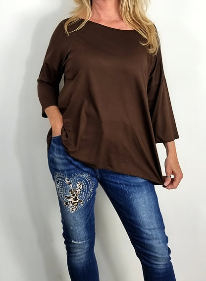 Oversize-Shirt in Schokobraun