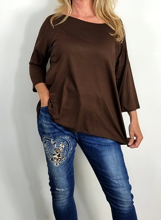 Oversize-Shirt in Schokobraun