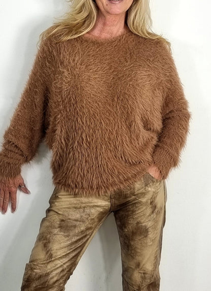 Kuschelig & Stylish Pullover " Cognac"