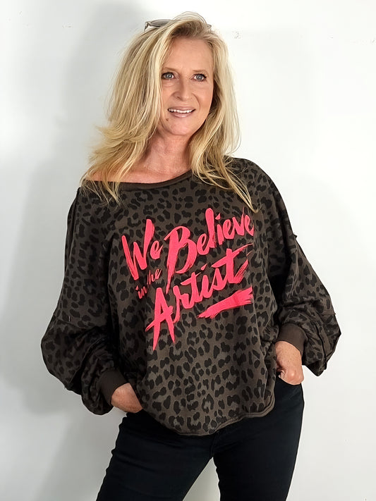 🌟TRENDIGER OVERSITZ- PULLOVER MIT STATEMENT PRINT🌟