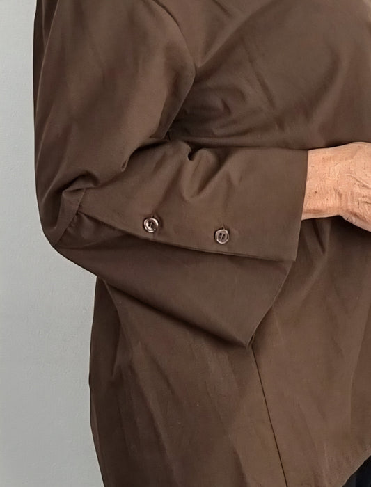 Locker geschnittene Bluse in Schokobraun