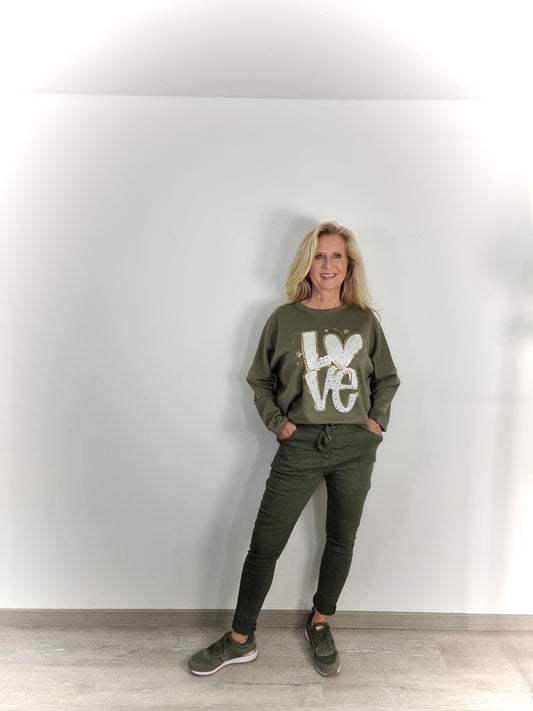 Sweatshirt „LOVE“ – Khaki