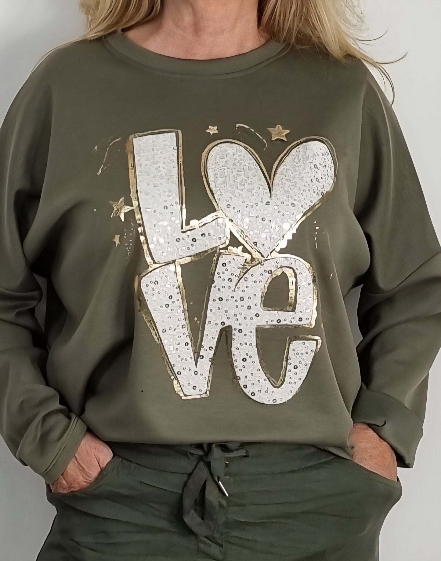 Sweatshirt „LOVE“ – Khaki