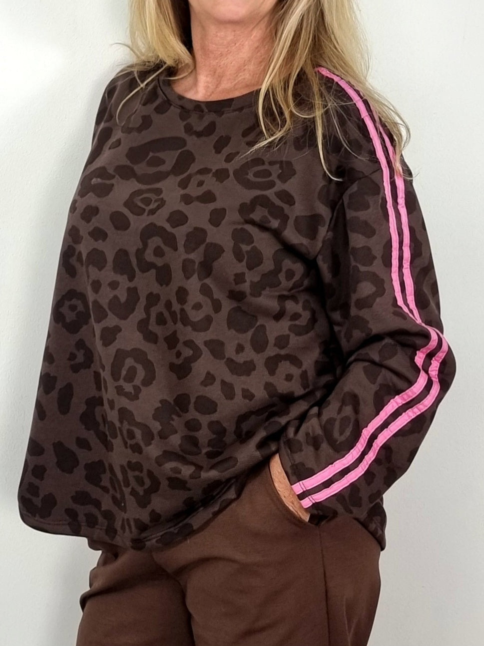 🐆 Lounge-Set mit Leo-Muster & pinken Streifen "EINZEL ERHÄLTLICH"