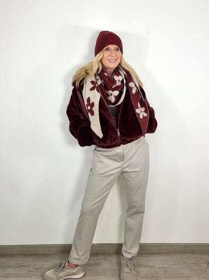 💕 Dreieckstuch mit Blumen, beidseitig tragbar