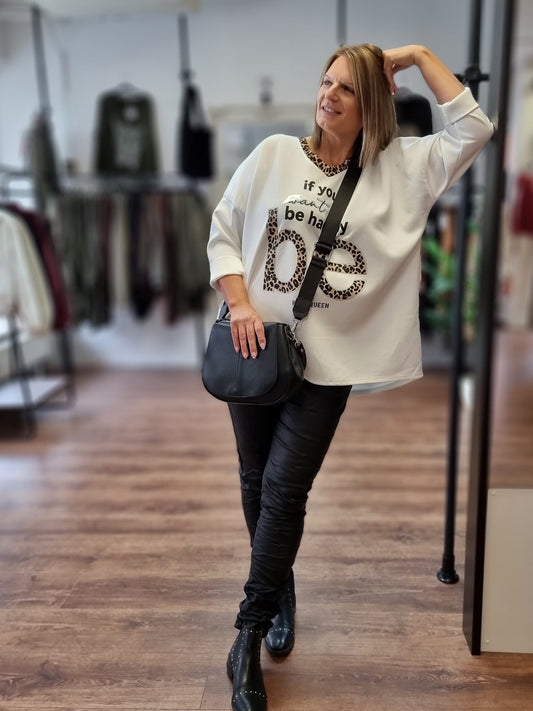 Oversize Sweatshirt „Be Happy“