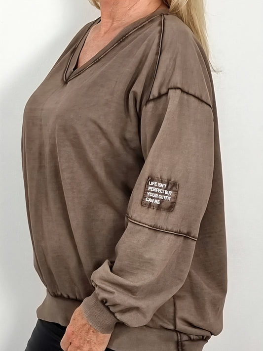 🩶 Weicher Sweater mit V- Ausschnitt– dein neues Lieblings-Basic!