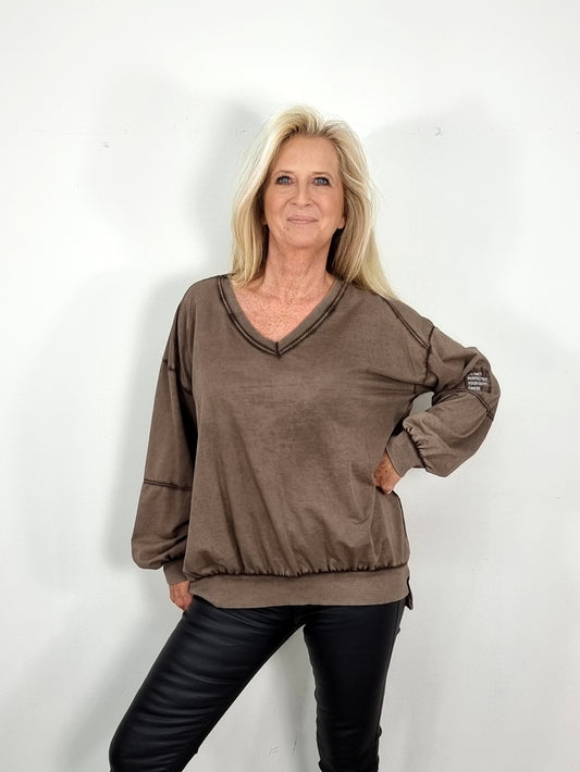 🩶 Weicher Sweater mit V- Ausschnitt– dein neues Lieblings-Basic!
