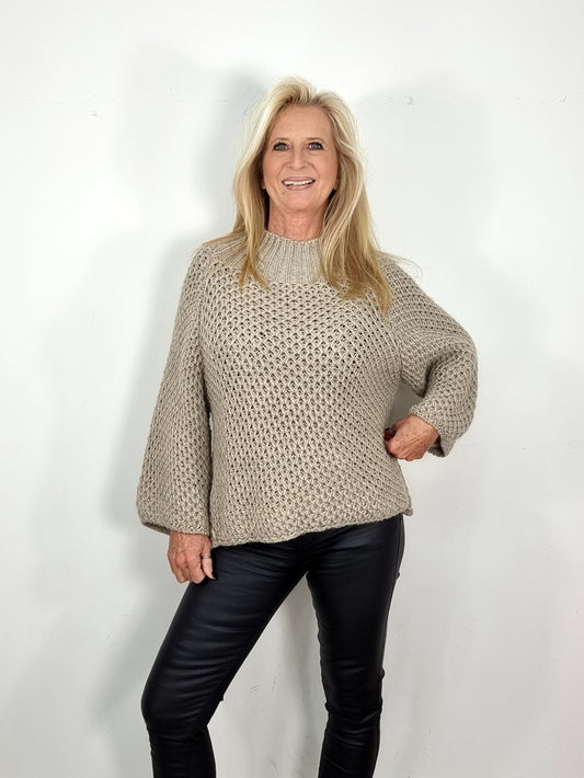 Gemütlicher Strickpullover in 3 Farben