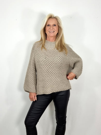 Gemütlicher Strickpullover in 3 Farben