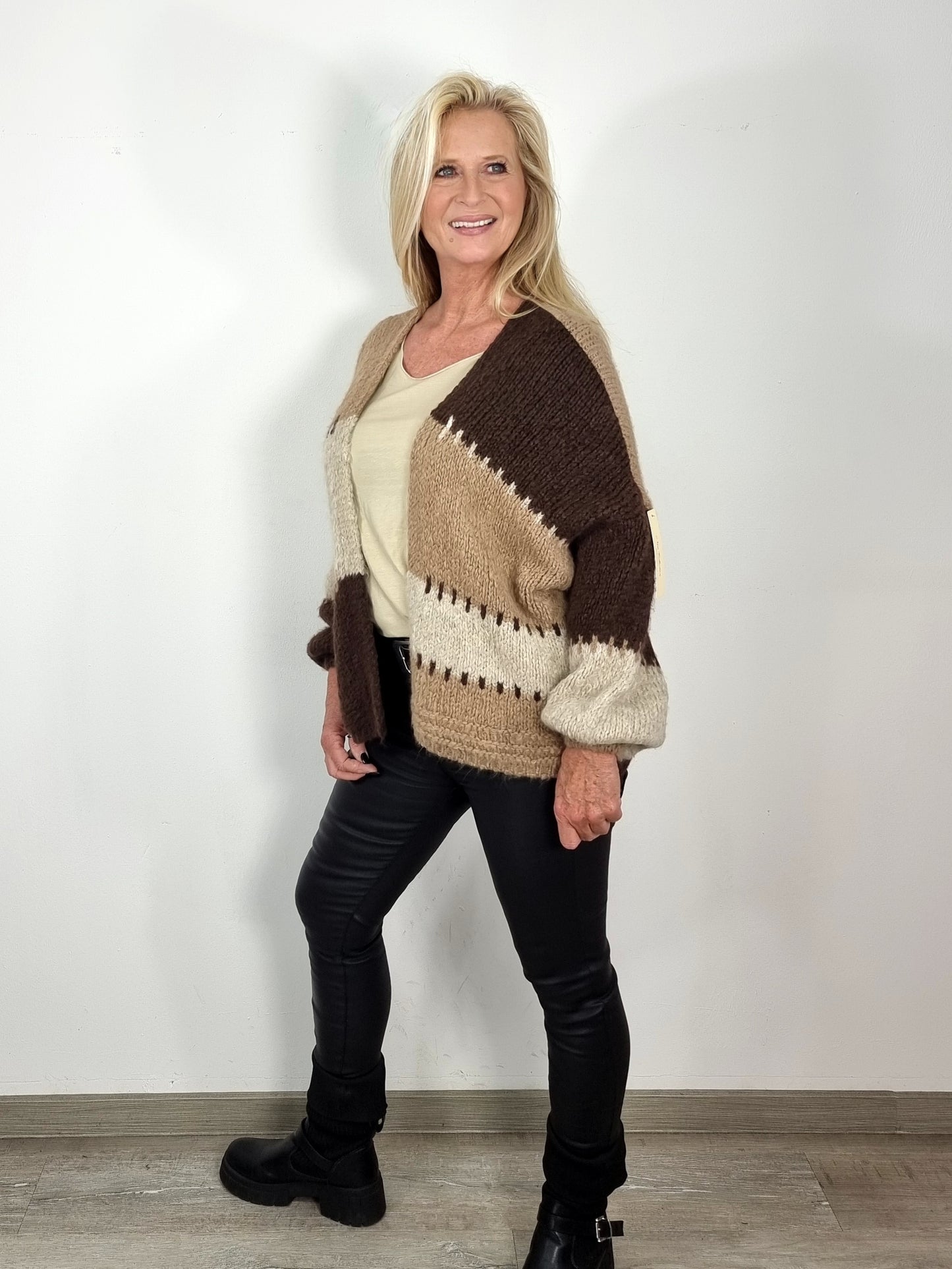 Strickweste – Kuschelig Beig/Braun