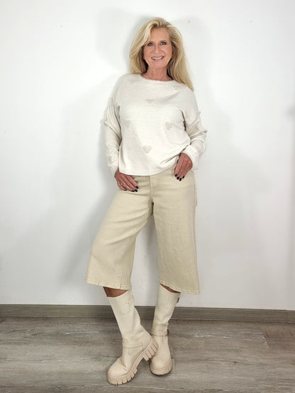 Weite Culotte in Creme – stylisch, bequem & vielseitig kombinierbar