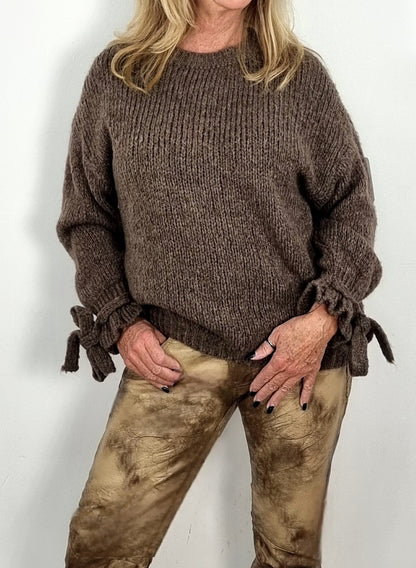 Kuschelpullover mit Schleifendetail