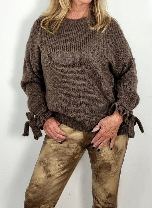 Kuschelpullover mit Schleifendetail
