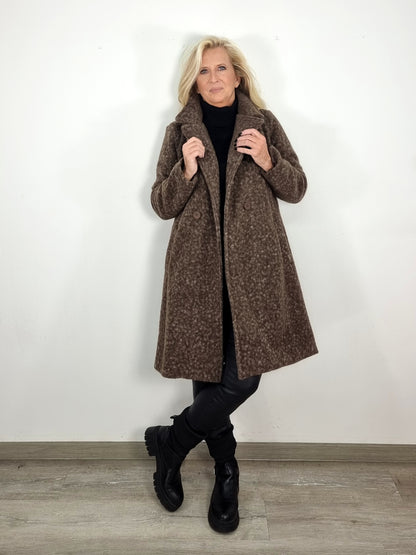 Kuscheliger Wollmantel in Braunmeliert 🧥✨