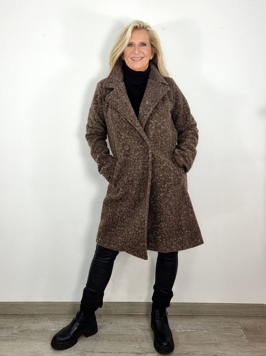 Kuscheliger Wollmantel in Braunmeliert 🧥✨