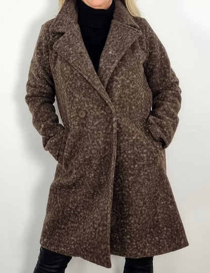 Kuscheliger Wollmantel in Braunmeliert 🧥✨