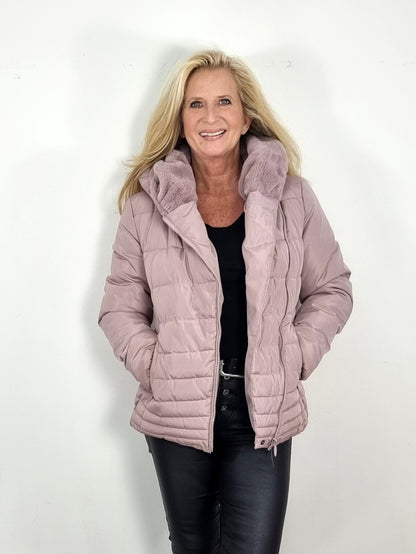 ❄️ Steppjacke „Soft Rose“ mit Kapuze