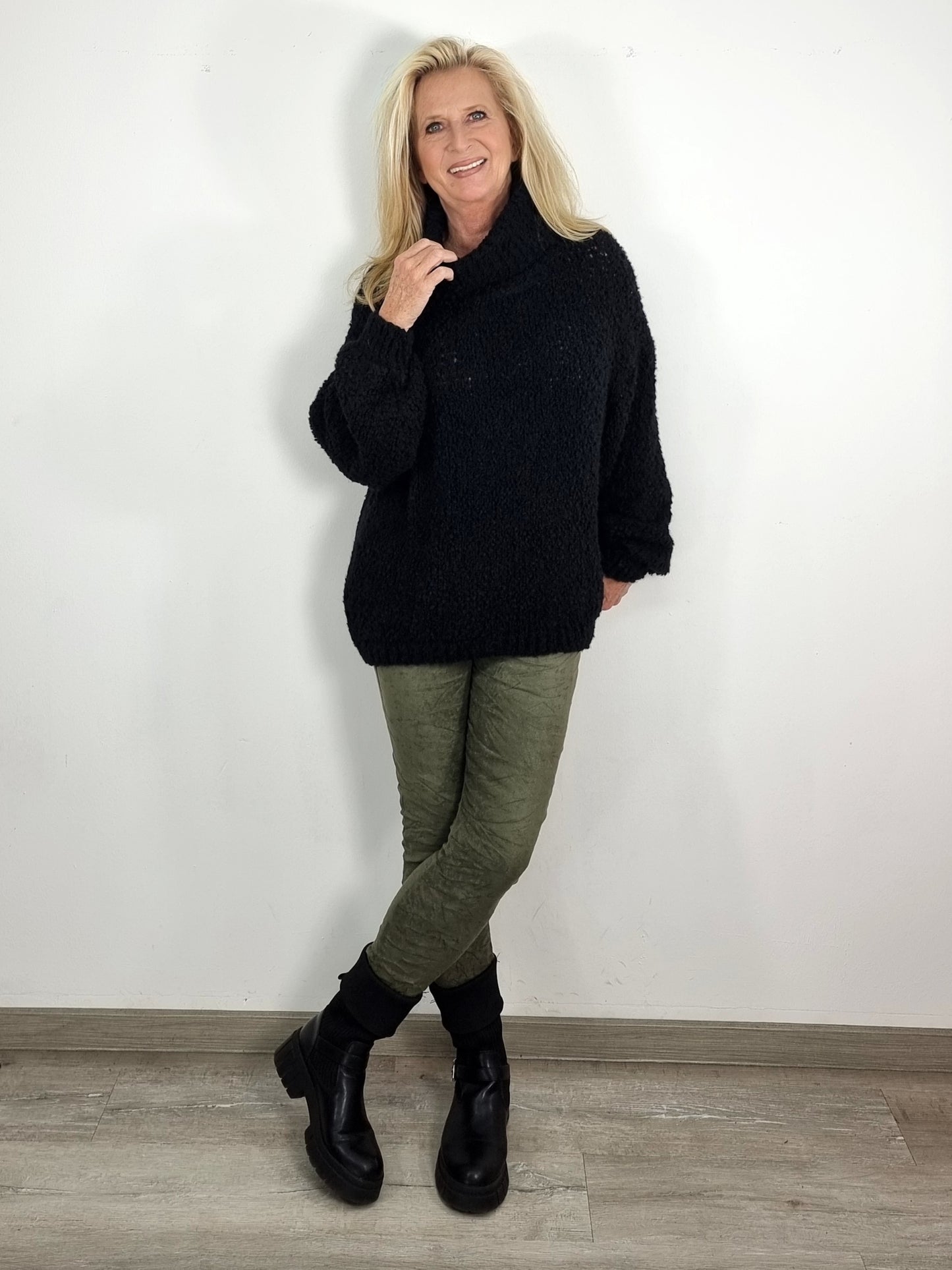 Kuscheliger Oversized-Strickpullover – Perfekt für die kalten Tage Schwarz