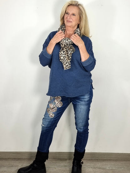Jeans mit Leopard-Patch – stylisch, bequem & absolut auffällig