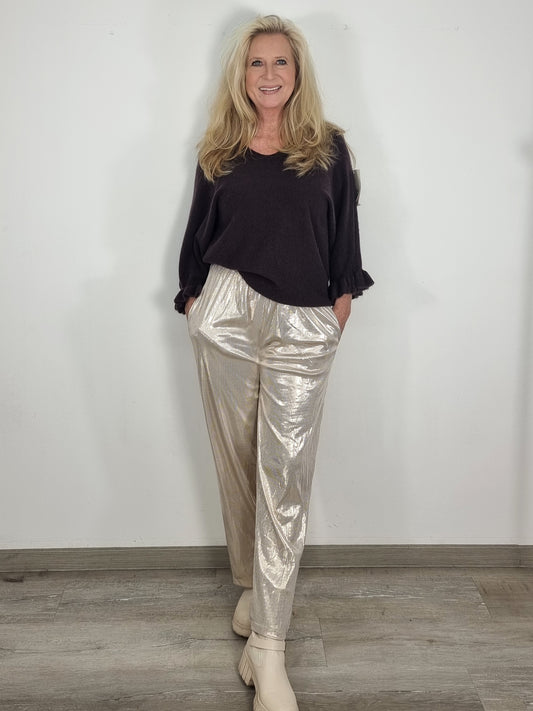 ✨ Festliche Glanz-Hose – Perfekt für Weihnachten & Silvester ✨