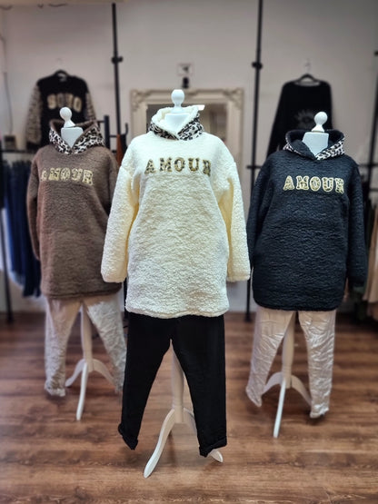 Teddy-Hoodie „AMOUR“