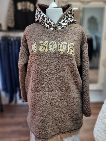 Teddy-Hoodie „AMOUR“