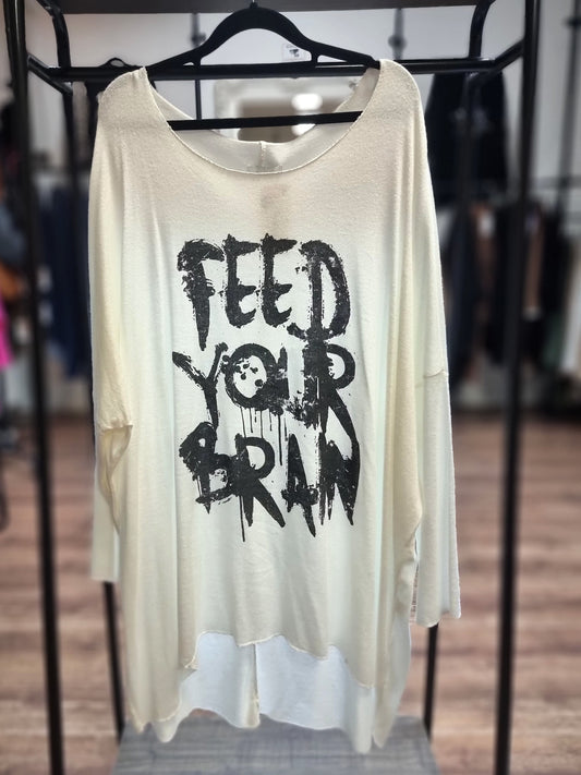 Longsleeve „FEED YOUR BRAIN“ Oversized