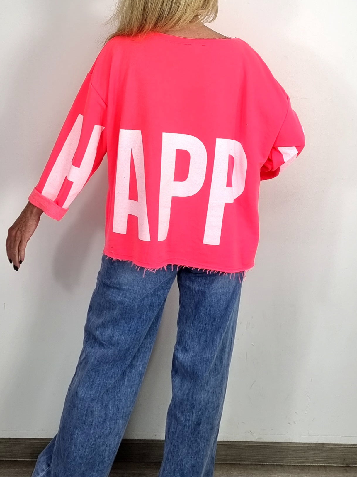 Lässiges Statement-Oberteil HAPPY