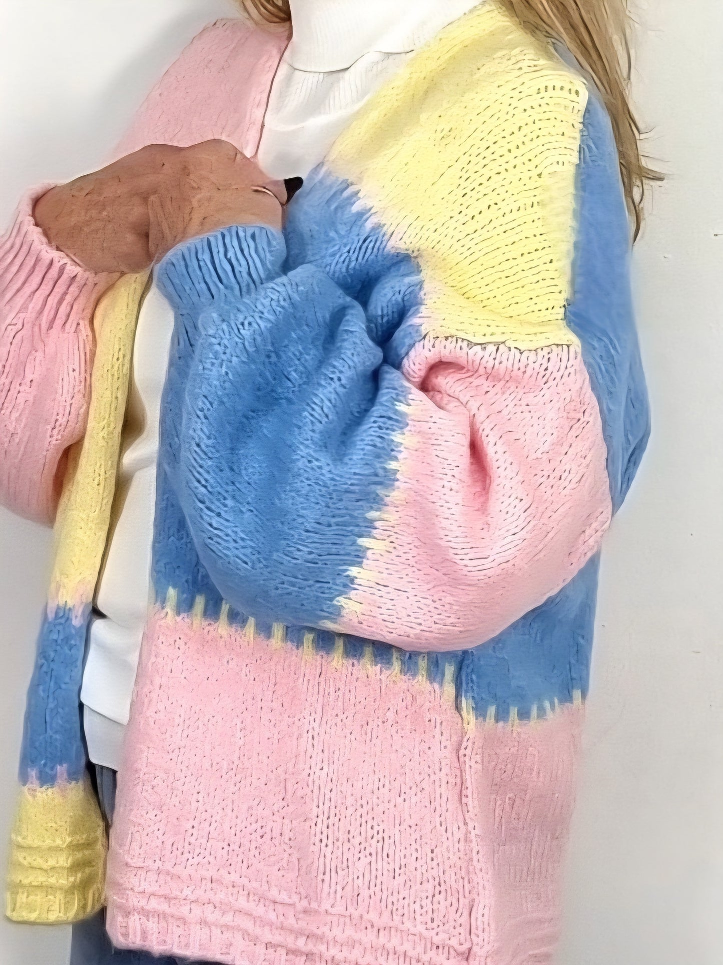 Bunter Strick-Cardigan im soften Pastell-Look 3 Farben