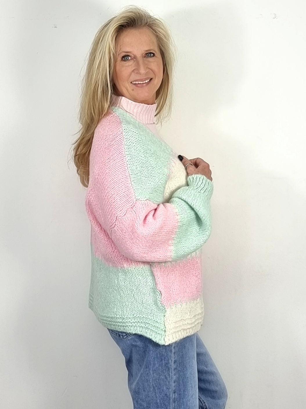 Bunter Strick-Cardigan im soften Pastell-Look 3 Farben