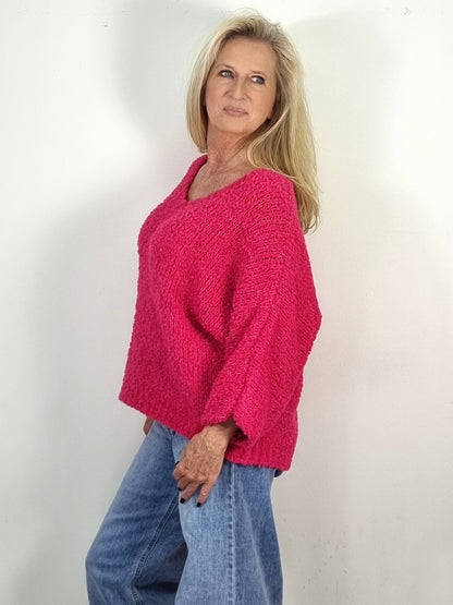 Kuscheliger Bouclé-Pullover in 4 Farben